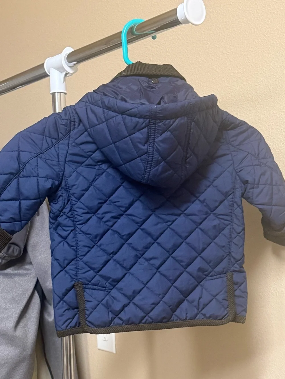 Ralph Lauren Navy Quilted Puffer Jacket with Red Pony